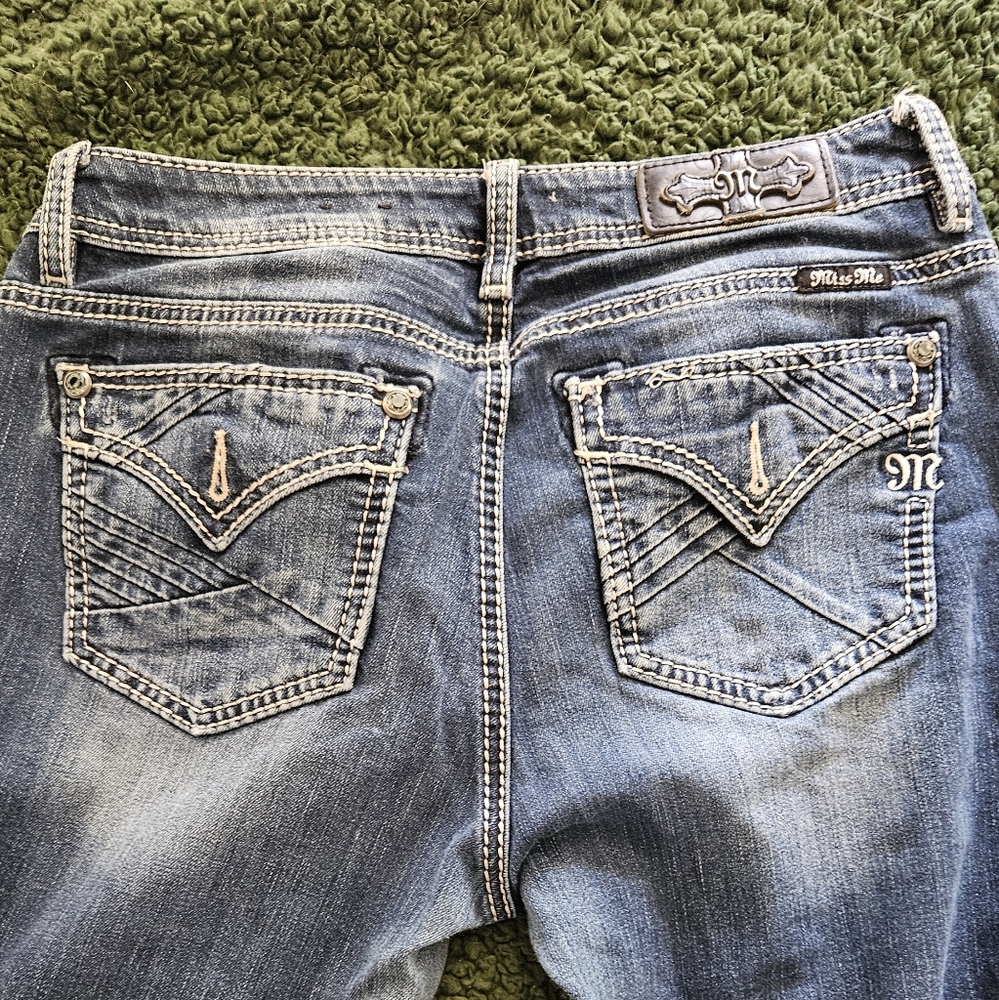 Miss Me Blue Jeans with Embroidered Pockets